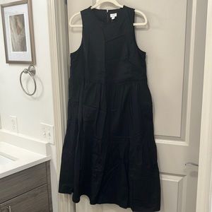 Brand new with tags - J. Crew black tiered midi dress with pockets